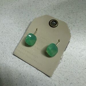 Anthropologie Mint Green Floating Crystal Earrings NWT